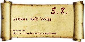 Sitkei Károly névjegykártya