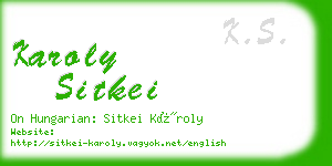 karoly sitkei business card